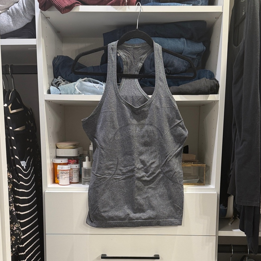 lululemon athletica Gray Racerback Tank Top